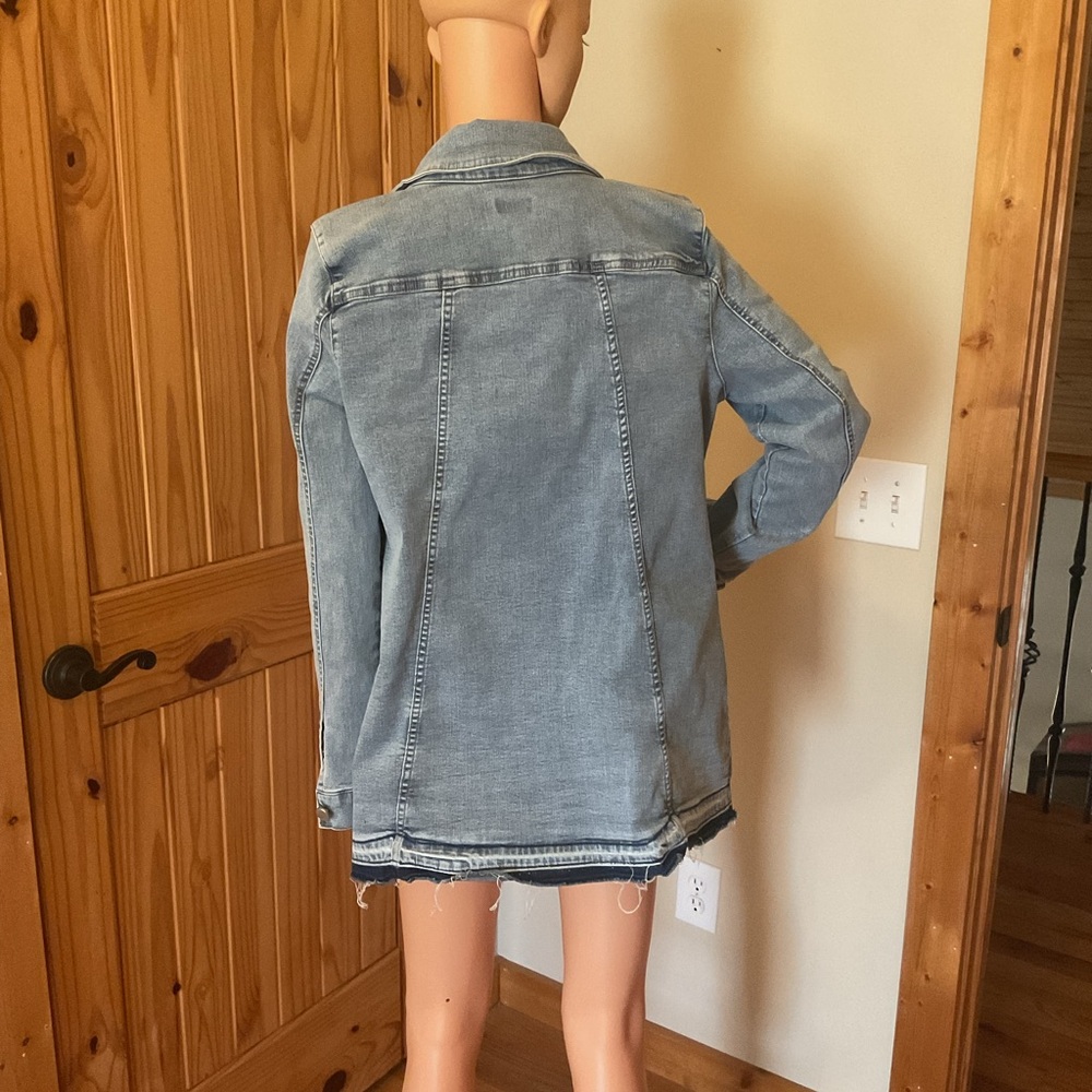 Denim Button-Up Long Jacket - Picture 2 of 4